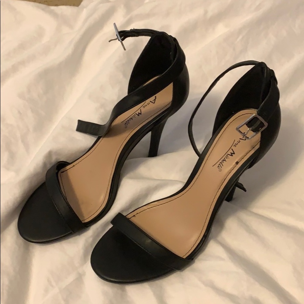 Black strappy heels
